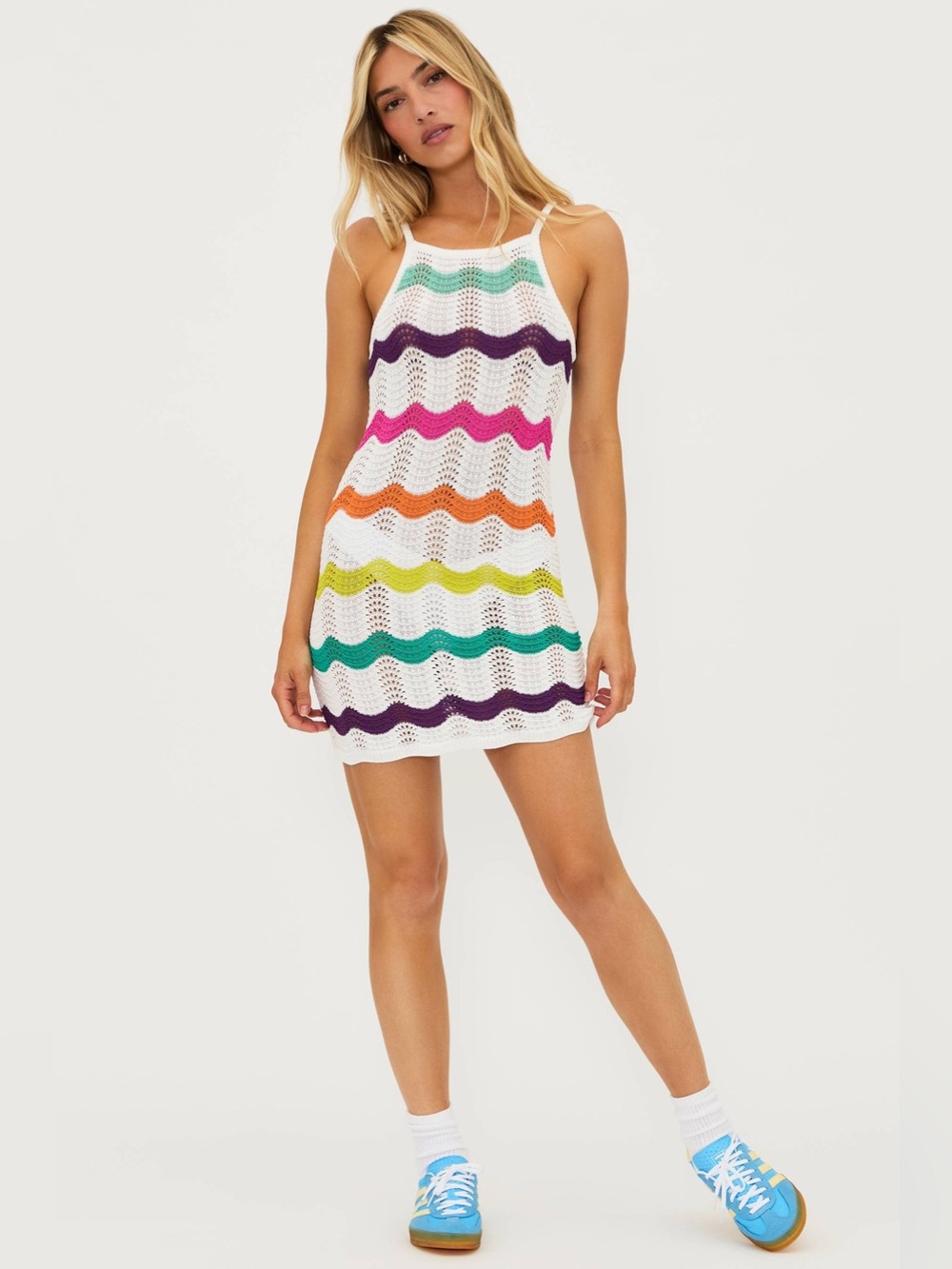 Beach Riot Tessie Dress Size Small Sunset Sherbet Swimsuit Cover Up Rainbow